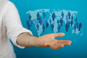  Big data visualization. Network connection structure network