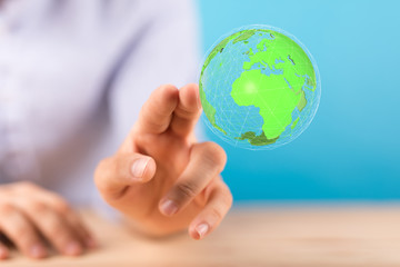 digital earth connection concept 3d.