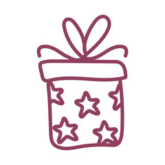 gift box on white background, line style icon