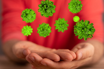 contagious coronavirus pandemic, dangerous virus outbreak 3d.