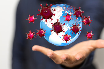 contagious coronavirus pandemic, dangerous virus outbreak 3d.