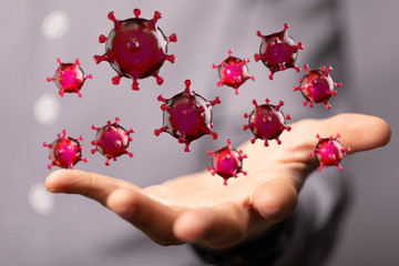 contagious coronavirus pandemic, dangerous virus outbreak 3d.