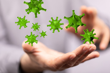 contagious coronavirus pandemic, dangerous virus outbreak 3d.