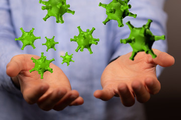 contagious coronavirus pandemic, dangerous virus outbreak 3d.