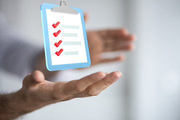 Digital checklist or todo-list displayed .