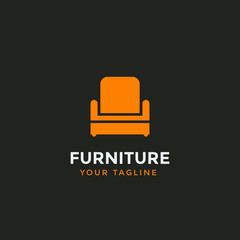 Abstract furniture logo design concept. Symbol and icon of chairs, sofa, tables, and home furnishings