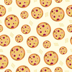 Fototapeta na wymiar Seamless pattern consisting of fast food icons. Can be used for various kinds of design, calligraphy and wrapping paper.