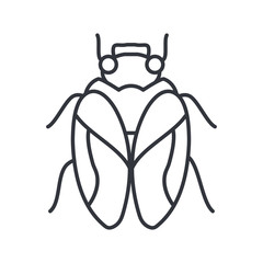 housefly icon, line detail style