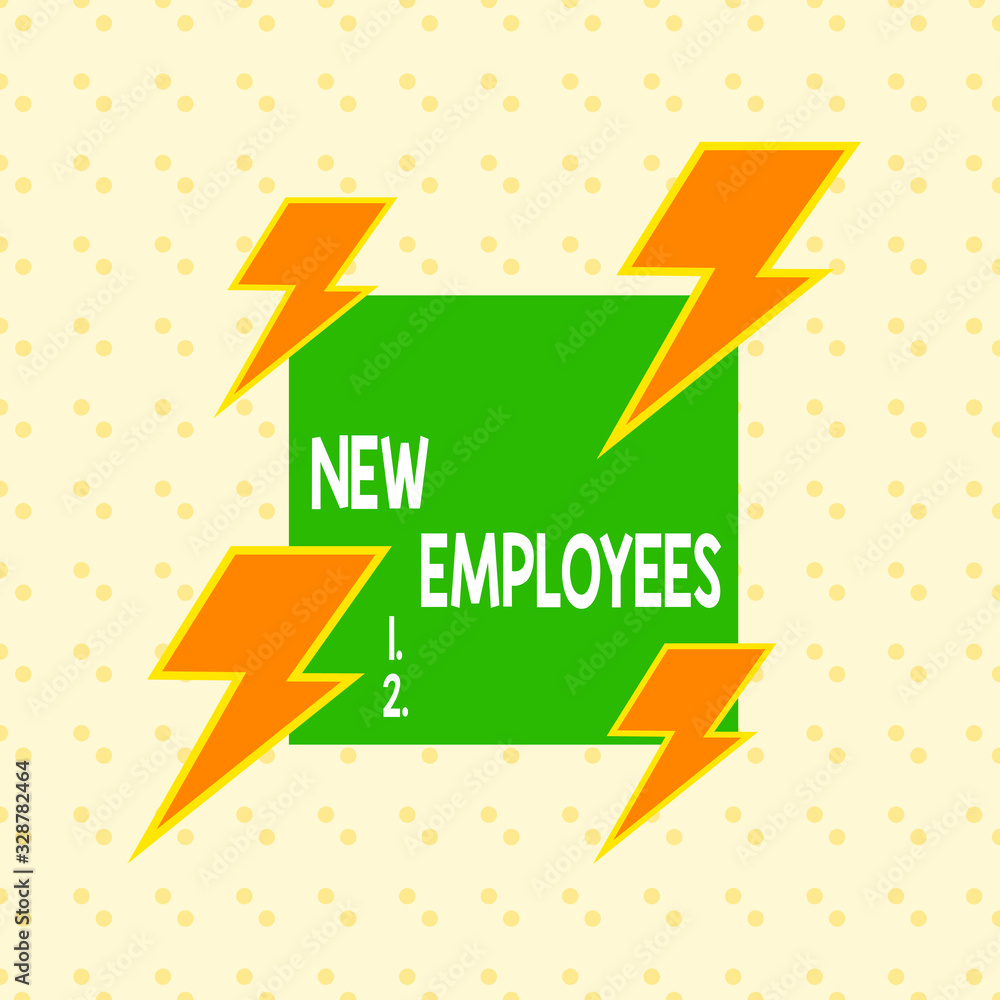 Poster writing note showing new employees. business concept for has not previously been employed by the org