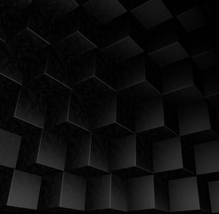 Minimal Black steps stairs Abstract Cubes background 3D Render