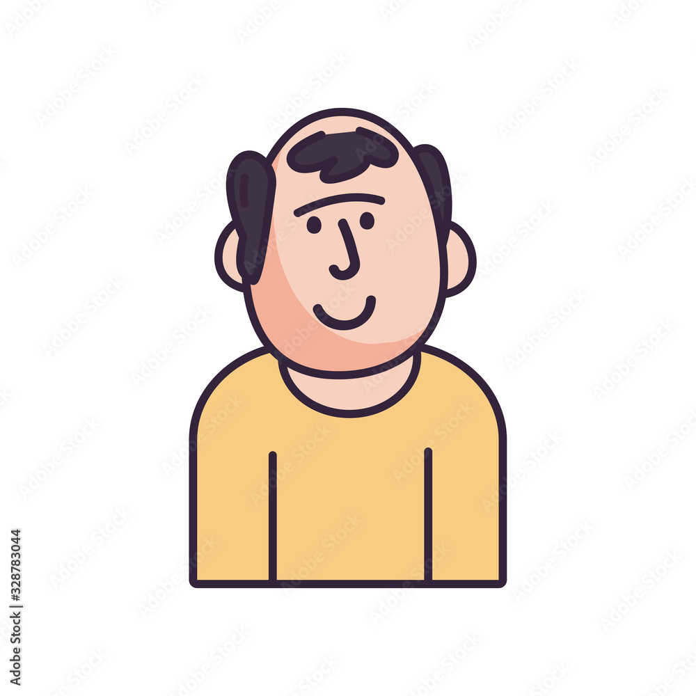 Poster isolated avatar man fill style icon vector design