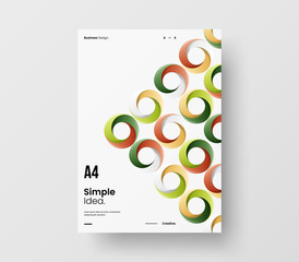 Amazing business presentation vector A4 vertical orientation front page mock up. Modern corporate report cover abstract geometric illustration design layout. Company identity brochure template.