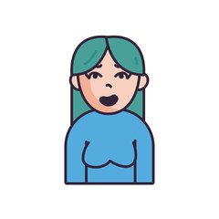 Isolated avatar woman wth sweater fill style icon vector design