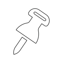 Outline Push pin icon, clip point