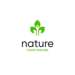 leaf logo design vector for nature symbol template editable
