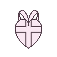 heart gift line style icon vector design