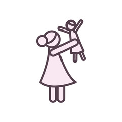 Mother with son line style icon vector design