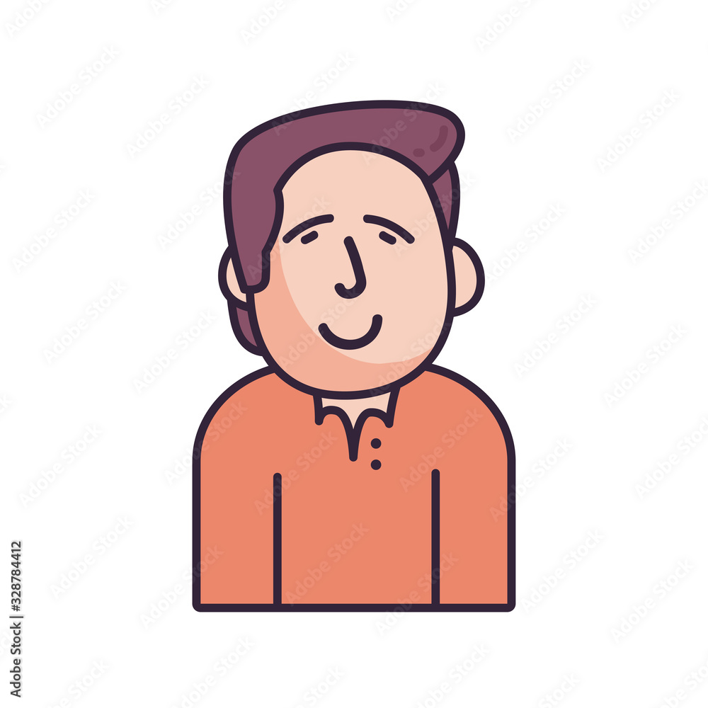 Poster isolated avatar man fill style icon vector design