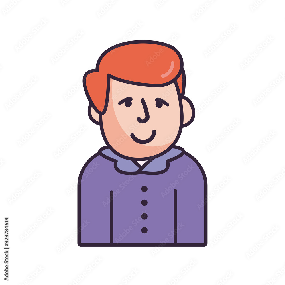 Poster isolated avatar man fill style icon vector design