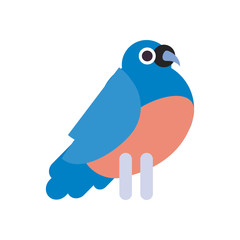 Cute bird cartoon fill style icon vector design
