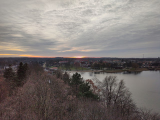 Sunset over lake