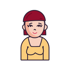 Isolated avatar woman with blouse fill style icon vector design