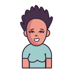 Isolated avatar woman with shirt fill style icon vector design