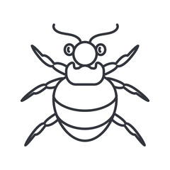 flea insect icon, line detail style