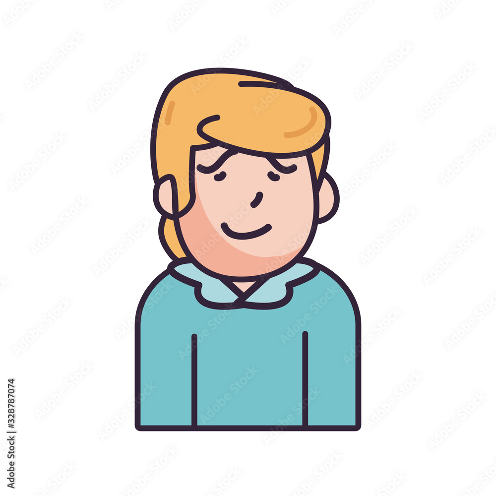 Poster isolated avatar man fill style icon vector design