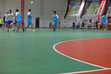 Junior Handball Matches in the Gymnasium, Luannan County, Hebei Province, China