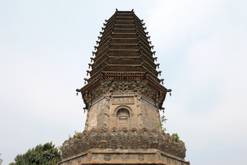 Fototapeta premium Architectural Scenery of Ancient Pagodas in China, Fengrun County, Hebei Province, China
