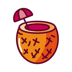 coconut cocktail icon, fill style icon