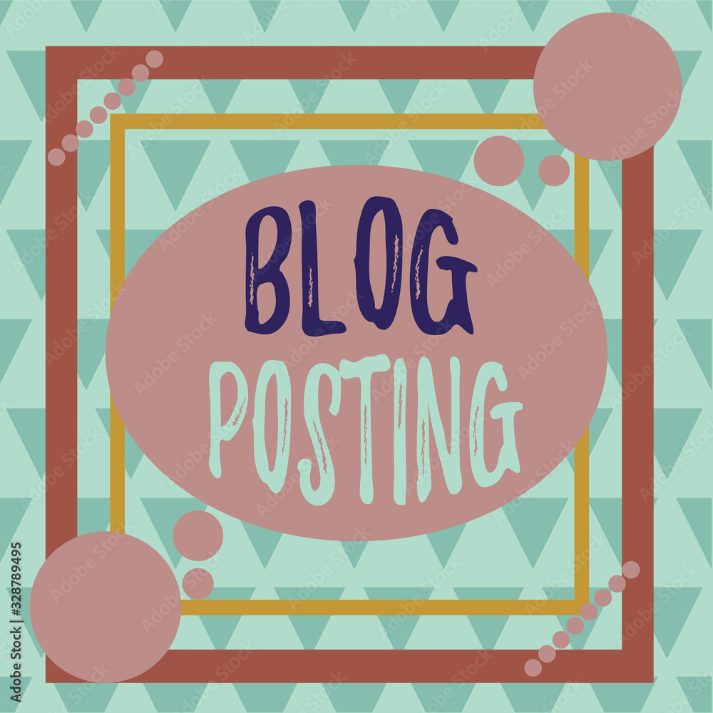 Poster conceptual hand writing showing blog posting. concept meaning regular record of someone s is thought