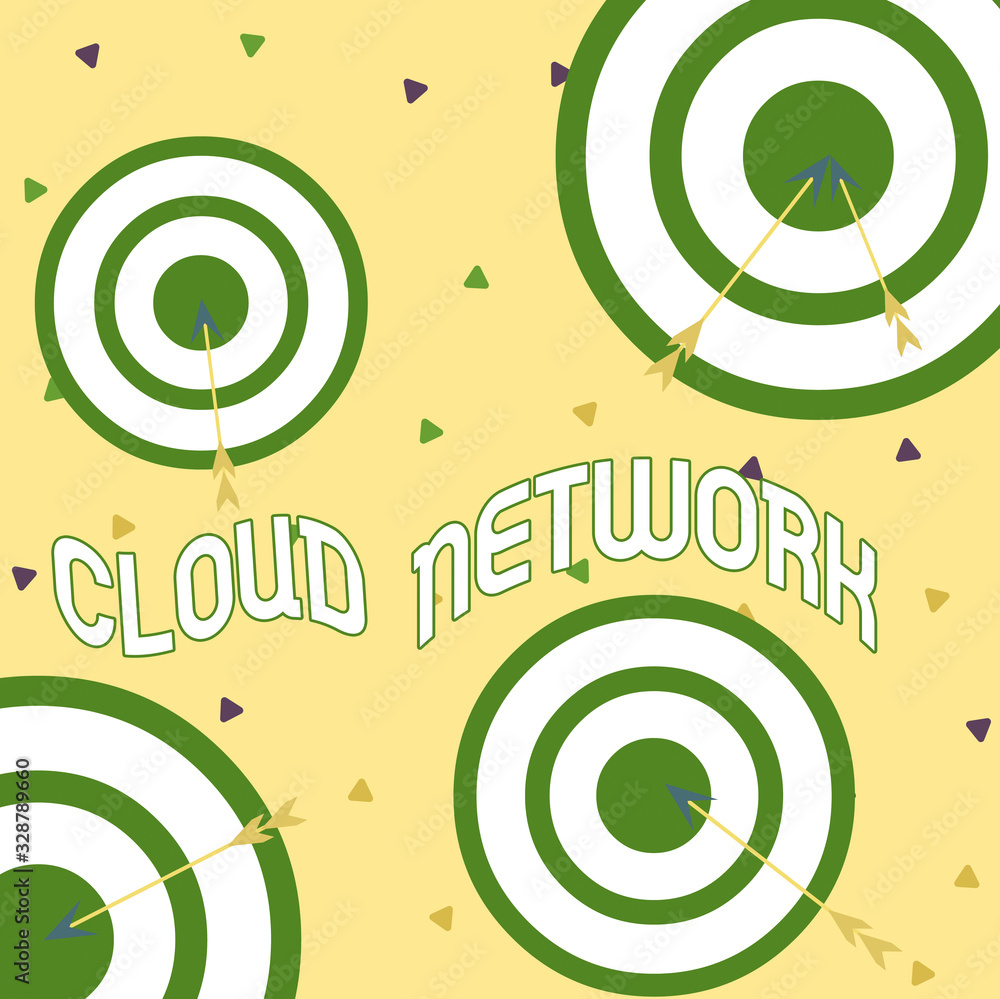 Poster conceptual hand writing showing cloud network. concept meaning access of networking resources from c