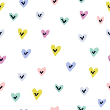 Cute hearts seamless pattern. Love print for fabric and textile