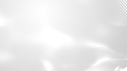 Dot white gray wave light technology texture background. Abstract big data digital concept. 3d rendering.