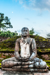 Meditating buddha statue in ancient city of Polonnaruwa, North Central Province, Sri Lanka