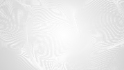 Dot white gray wave light technology texture background. Abstract big data digital concept. 3d rendering.