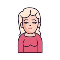 Isolated avatar woman with sweater fill style icon vector design