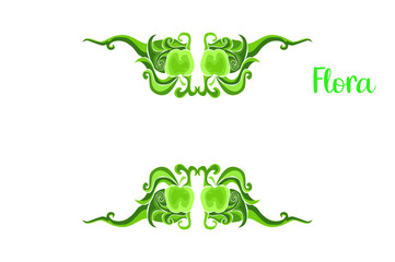 Green flora ornament border decoration