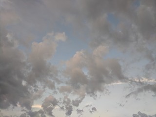 Pale Blue Sky and Gray Clouds