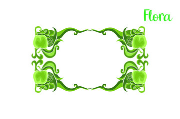 Green flora ornament frame decoration