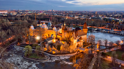 Vajdahunyad Castle at budapest night