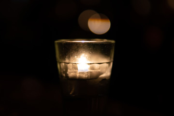 Candlelight With Bokeh Lights Flame