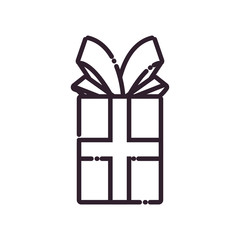 Gift line style icon vector design