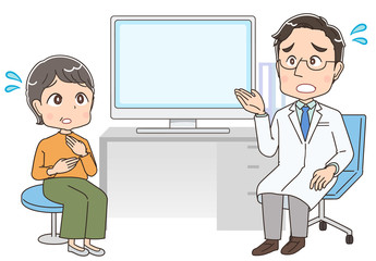 診察 病院 イラスト 人物 医者 医師 診断 診療 Check Up Wall Mural Check よぴんこ Yopinco