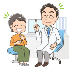 診察 病院 イラスト 人物 医者 医師 診断 診療