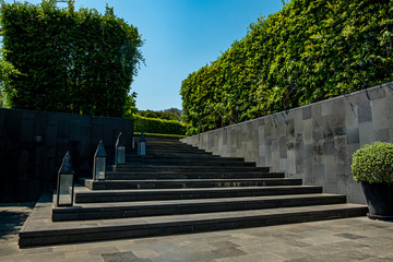 Thailand,Saraburi 23 Feb 2020 : View restroom of  Pirom Coffee Shop Sign and wooden wall at khao yai,