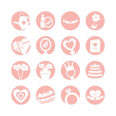 Happy mothers day silhouette style icon set vector design