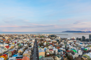 Obraz premium view of city of Reykjavik in Iceland
